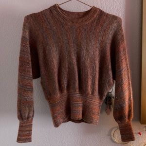 brown/orange wool cropped sweater